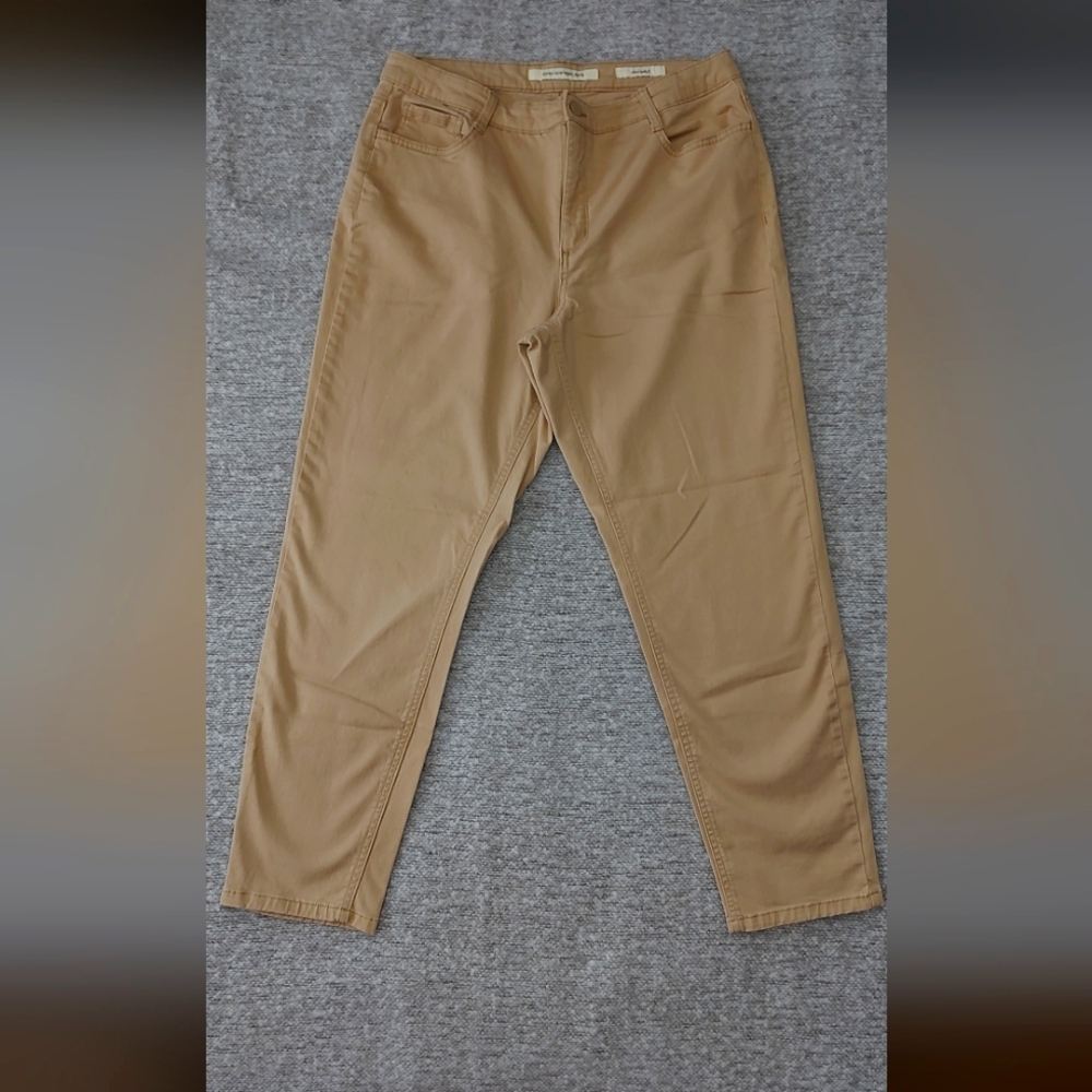 Jones New York Women Khaki Chinos 16 Soho Ankle Sliming High Rise